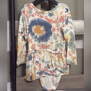 Angel Dear x Spearmint Love 12-18m Multicolor Tie-Dye Long Sleeve dress onesie